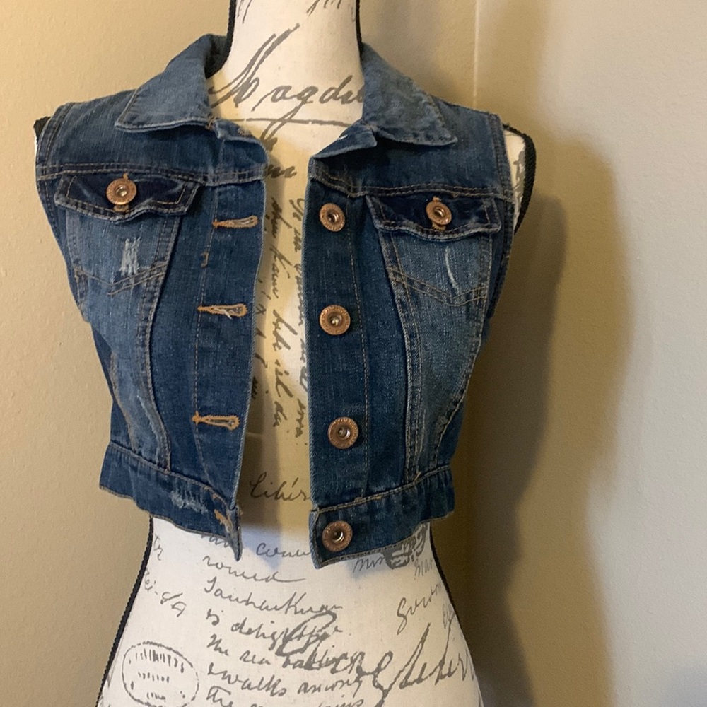 Faded blue Jean vest